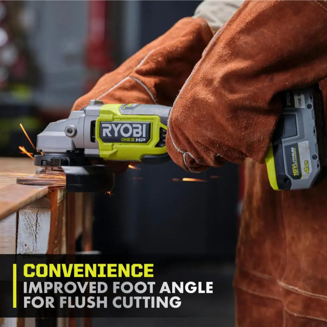 ONE + HP 18V Brushless Cordless 4-1/2 in. Angle Grinder ONE + HP 18V Brushless Cordless 4-1/2 in. Angle Grinder